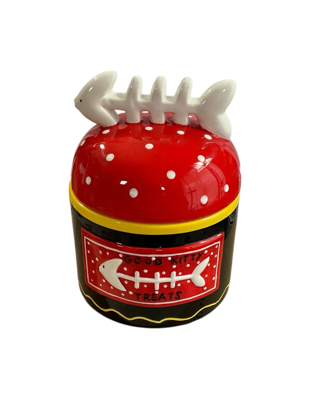 Vintage Jake & Barkley Good Kitty Treats Ceramic Cat Treat Jar Carol Eldridge
